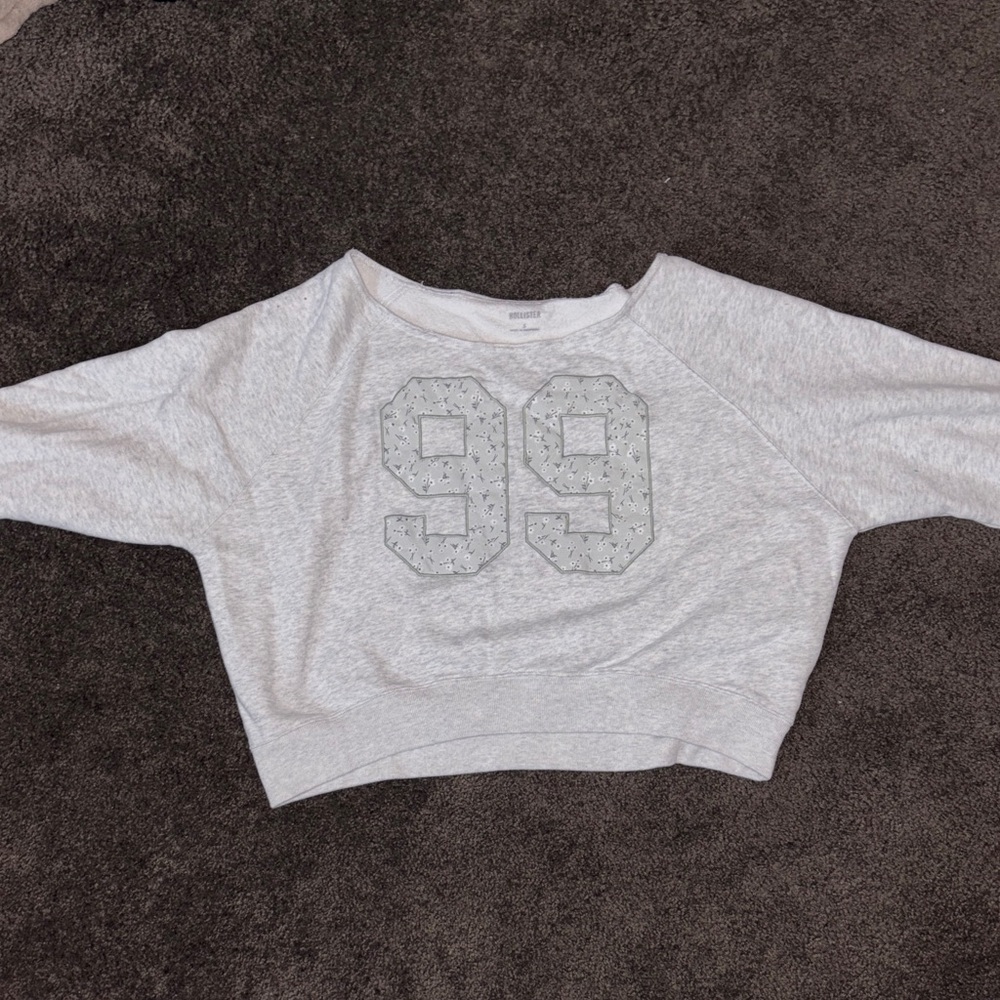 Hollister Vintage Grey Sweatshirt with Number Design